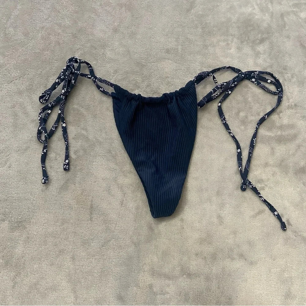 New! Frankie’s Bikini’s Tia ribbed thong string bikini bottom 24129